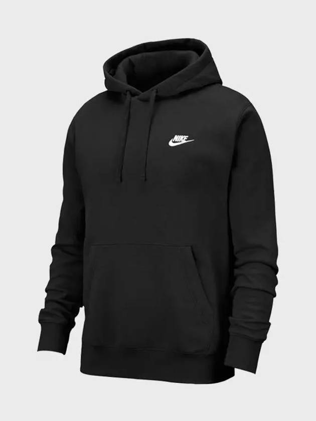 NSW Club Fleece Hoodie Black - NIKE - BALAAN 3