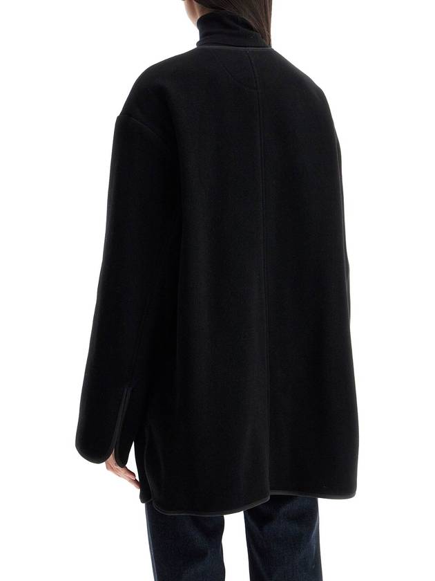 black wool felt high collar jacket with zip - TOTEME - BALAAN 3