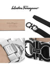 Adjustable Gancini Gunmetal Logo Leather Belt Black - SALVATORE FERRAGAMO - BALAAN 4