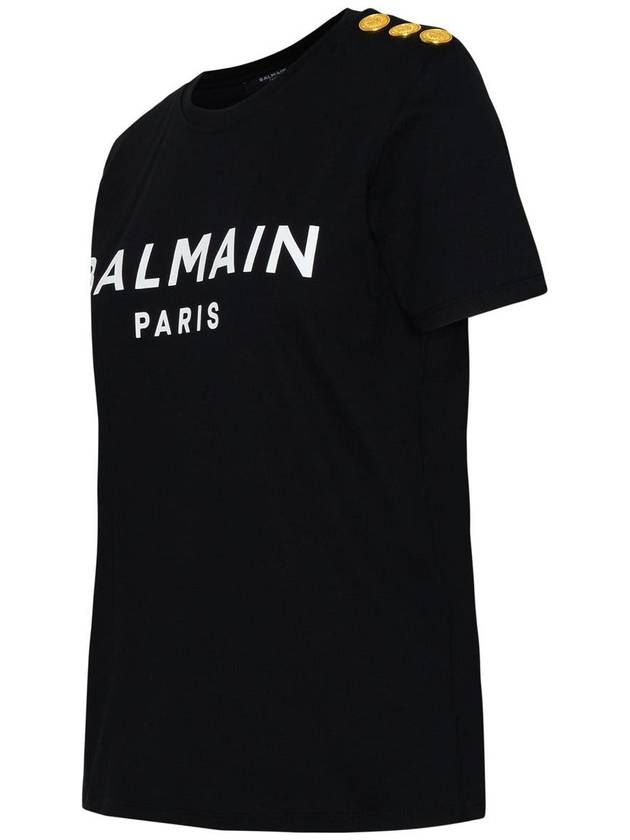 Logo Crew Neck Short Sleeve T-Shirt Black - BALMAIN - BALAAN 3