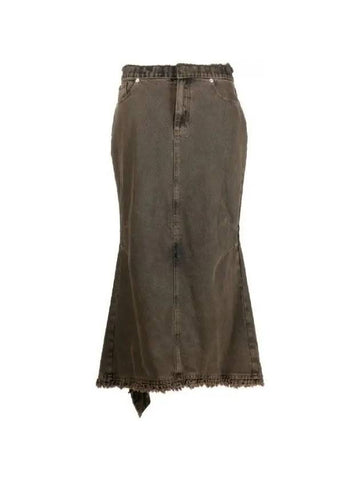 DONNA Denim Trumpet Skirt BROWN - CORMIO - BALAAN 1