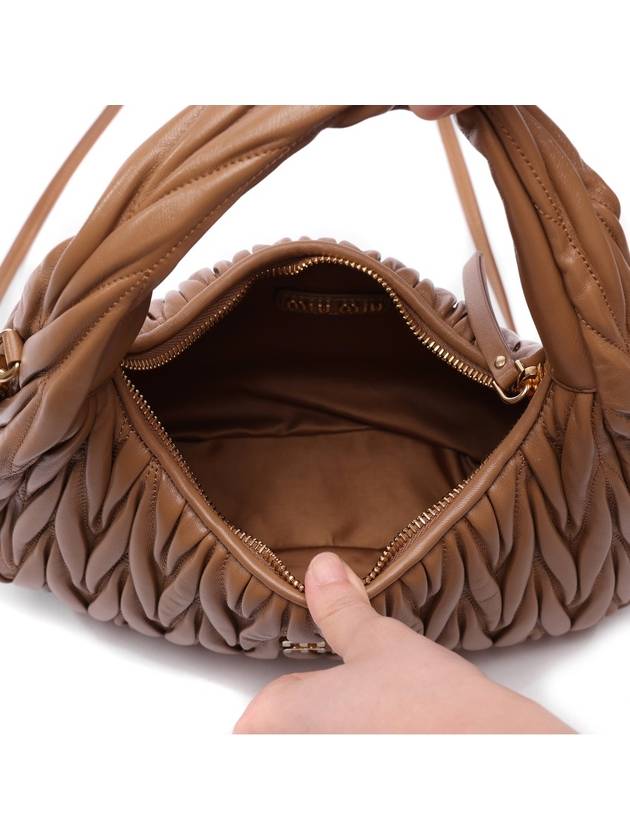 Wander Materasse Nappa Leather Shoulder Bag Brown - MIU MIU - BALAAN 7