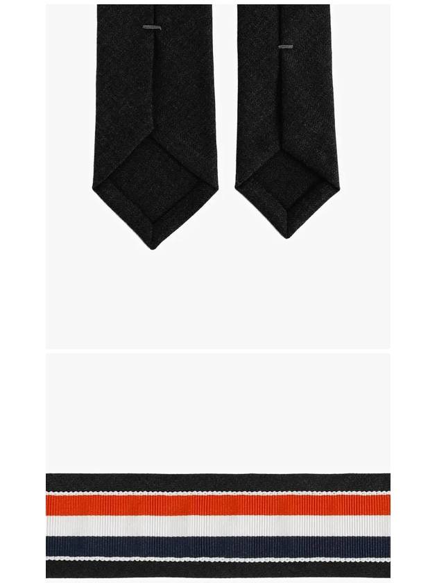 Super 120S Twill Tie  Black - THOM BROWNE - BALAAN 4