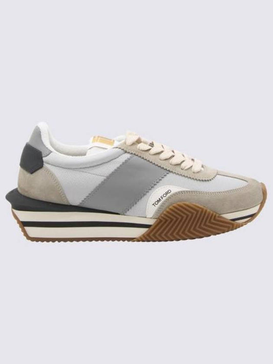 James Suede Low Top Sneakers Grey Beige - TOM FORD - BALAAN 1