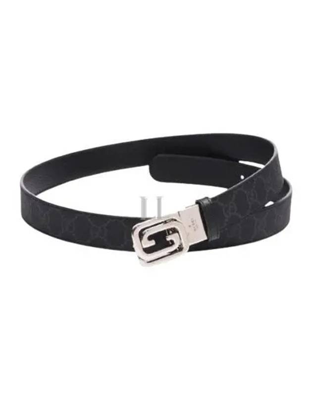 Squared Interlocking G Reversible Leather Belt Black - GUCCI - BALAAN 2