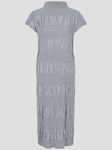 Me Shrink Striped Dress One Piece Gray Free Size August 24 - ISSEY MIYAKE - BALAAN 1