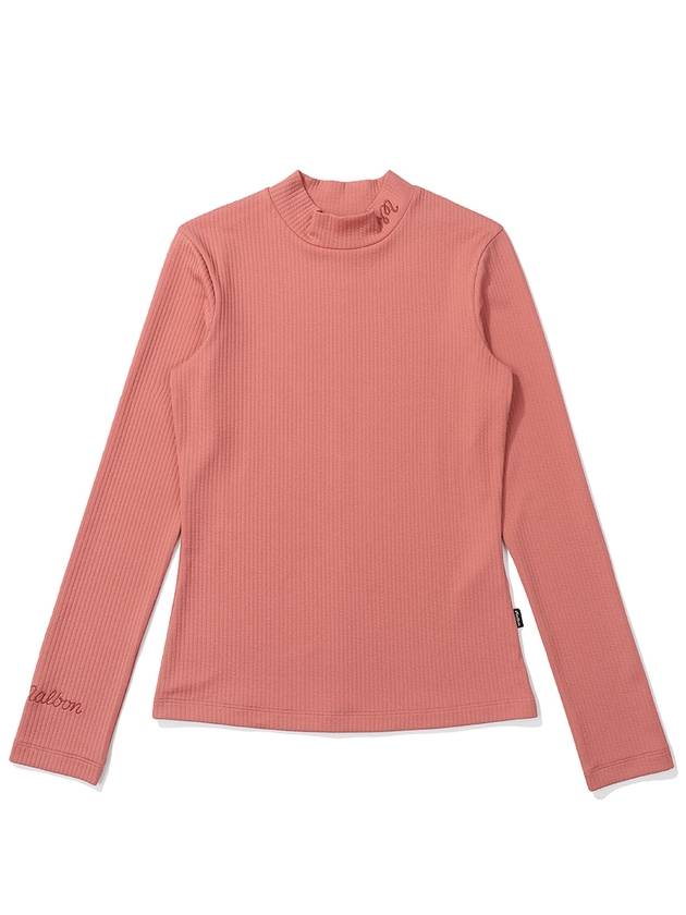 Mock neck rib t shirt PINK WOMAN - MALBON GOLF - BALAAN 1