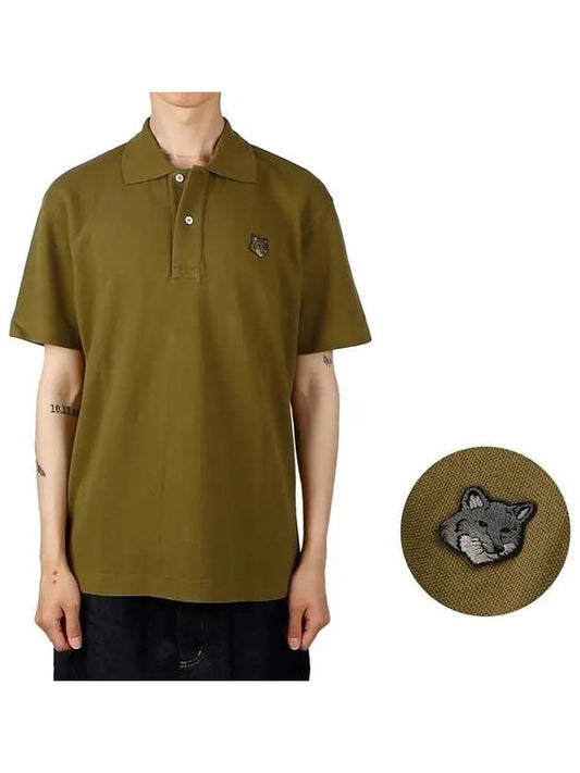 Bold Fox Head Patch Comfort Polo Shirt Khaki Green - MAISON KITSUNE - BALAAN 2