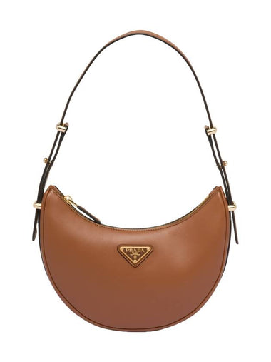 Arque Leather Shoulder Bag Cognac - PRADA - BALAAN 1