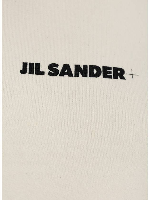 Logo Print Cotton Hoodie Cream - JIL SANDER - BALAAN 6