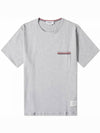 Men's Medium Weight Jersey Tipped Pocket Crewneck Short Sleeve T-Shirt Light Grey - THOM BROWNE - BALAAN 2