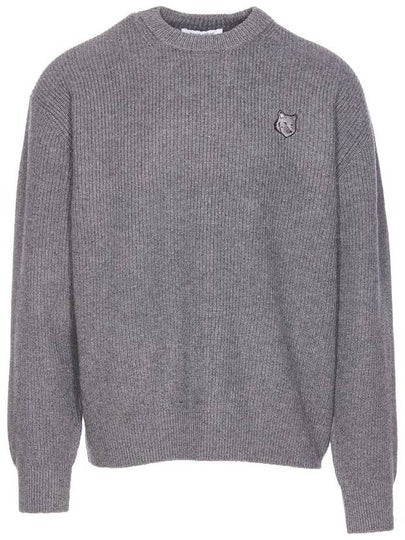 Bold Fox Head Patch Comfort Ribbed Knit Top Grey Melange - MAISON KITSUNE - BALAAN 2