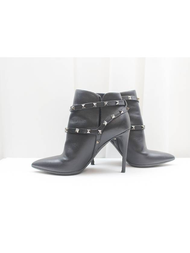 Rockstud black leather double strap ankle boots size 37 - VALENTINO - BALAAN 3