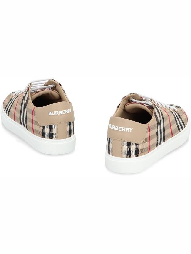 Vintage Check and Leather Sneakers Archive Beige - BURBERRY - BALAAN 5