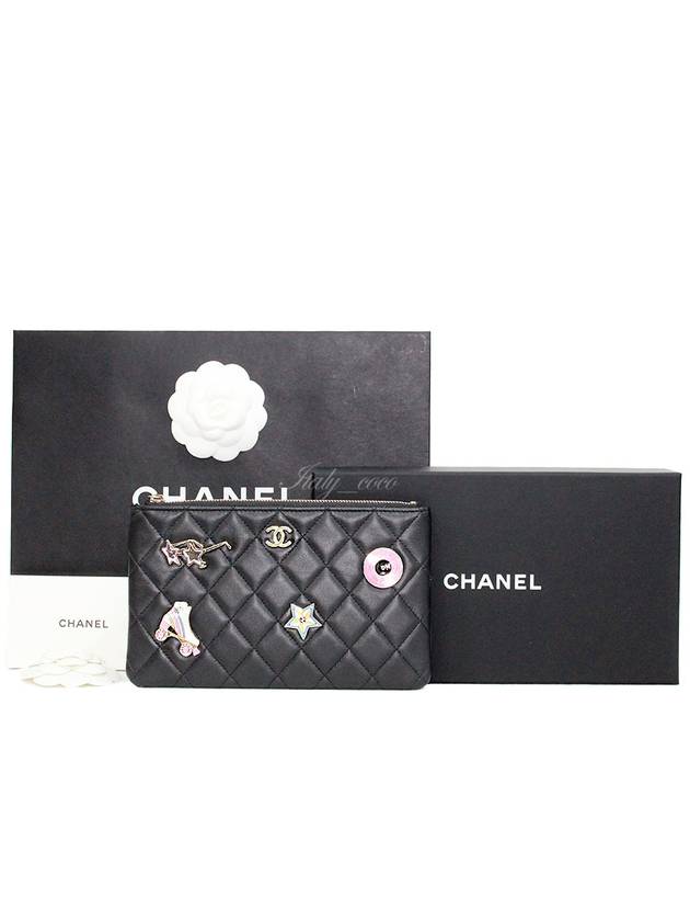 Classic Small Case Lambskin Enamel Gold Metal Black - CHANEL - BALAAN 2