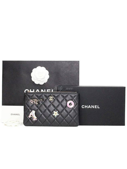 Matelasse Flat Leather Clutch Bag Black - CHANEL - BALAAN 2