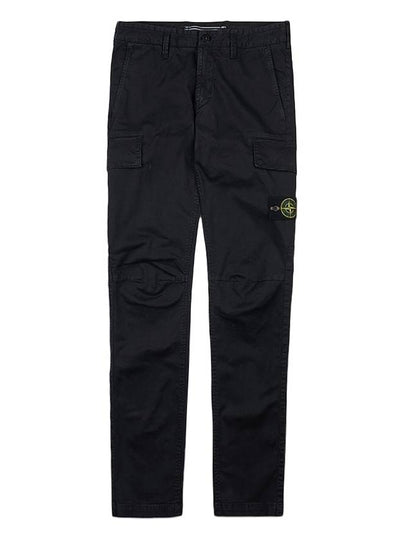 Men's Wappen Logo Cargo Straight Pants Black - STONE ISLAND - BALAAN 2