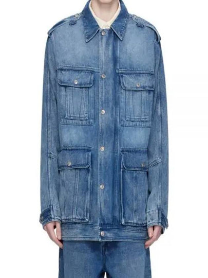 Taho Jumper Denim Jacket Light Blue - ISABEL MARANT - BALAAN 2