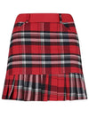 Women s Check Pleated Culotte Skirt BMU4A136W - LUX GOLF - BALAAN 1