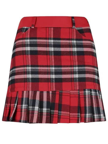 Women s Check Pleated Culotte Skirt BMU4A136W - LUX GOLF - BALAAN 1