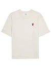 Small Heart Logo Boxy Fit Short Sleeve T-Shirt White - AMI - BALAAN 2