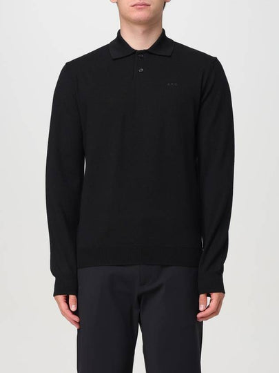 Jacob Logo Polo Knit Top Black - A.P.C. - BALAAN 2