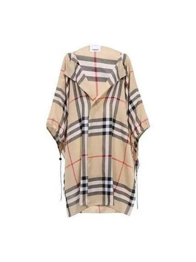 Check Cotton Cape Beige - BURBERRY - BALAAN 2