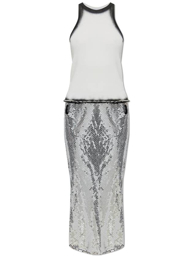 The Attico Dress With Sequin Skirt, Women's, Silver - THE ATTICO - BALAAN 1