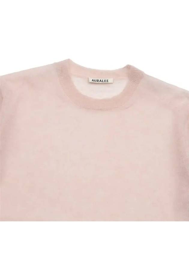 Women's Kid Mohair Sheer Knit Top Light Pink A23ST05FG LP - AURALEE - BALAAN 3