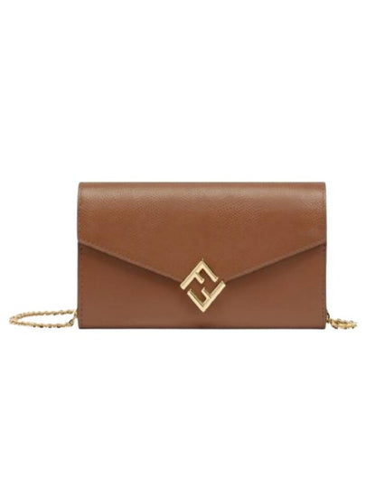 FF Diamond Continental Chain Long Wallet Brown - FENDI - BALAAN 2