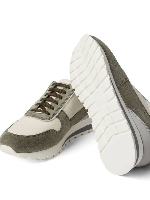 Suede Leather Low Top Sneakers Olive - BRUNELLO CUCINELLI - BALAAN 6