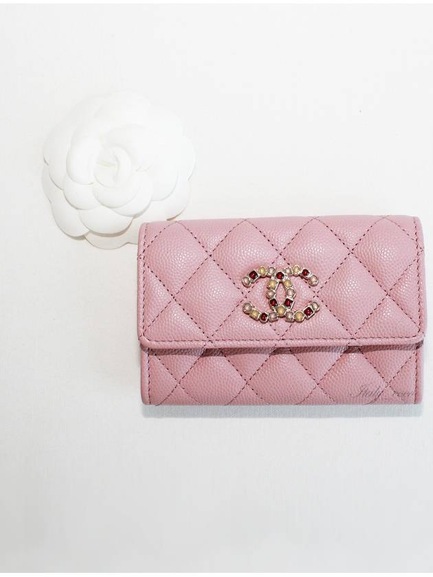 Classic snap card wallet pink - CHANEL - BALAAN 3