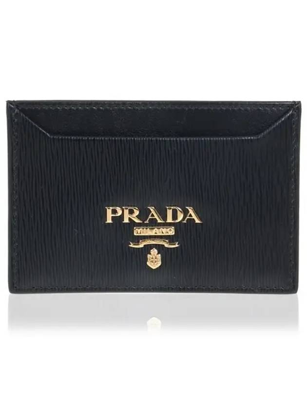 Vitello Gold Logo Card Wallet Black - PRADA - BALAAN 2