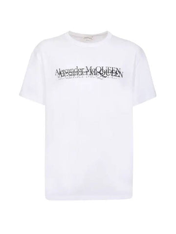 Logo Stamp Short Sleeve T-Shirt White - ALEXANDER MCQUEEN - BALAAN 1