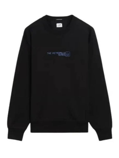 Stretch Fleece Crew Neck Sweatshirt Black - CP COMPANY - BALAAN 2