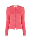 Crew Neck Slim Fit Cardigan Pink - FENDI - BALAAN 2