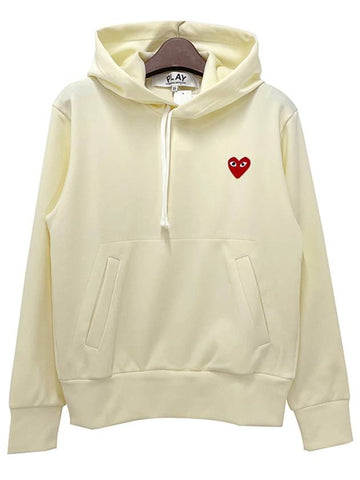 Red Heart Logo Hoodie Ivory AX T174 0513 - COMME DES GARCONS PLAY - BALAAN 1