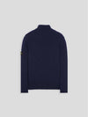 Half Zip-up Loose Fit Uneven Cotton Yarn Knit Top Navy - STONE ISLAND - BALAAN 5