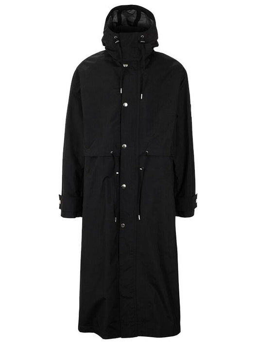 Heart Logo Nylon Canvas Long Parka Black - AMI - BALAAN 1