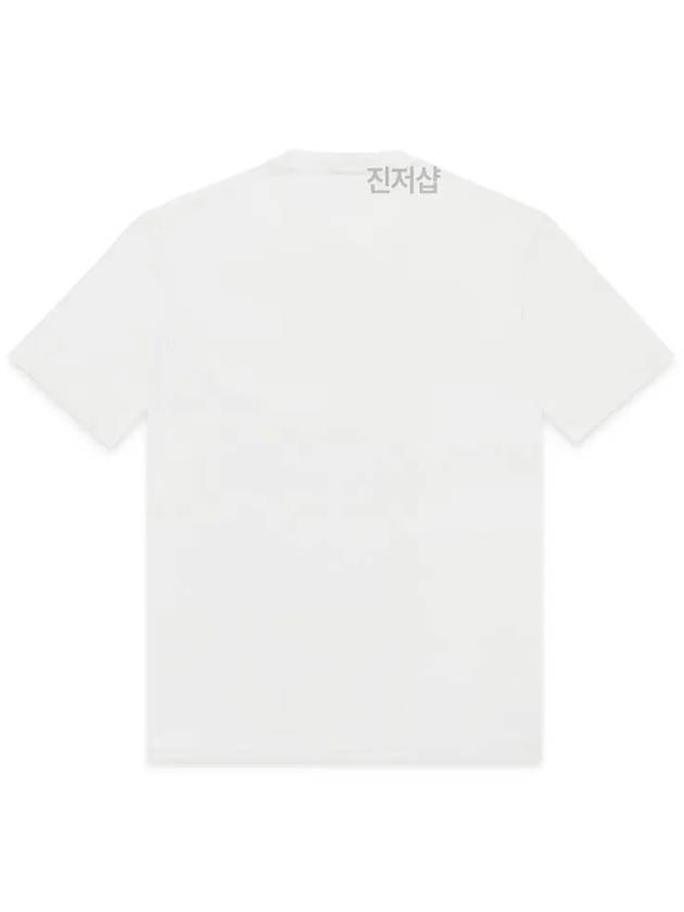 Men's Lettering Embroidery Short Sleeve T-Shirt White - VERSACE - BALAAN 4