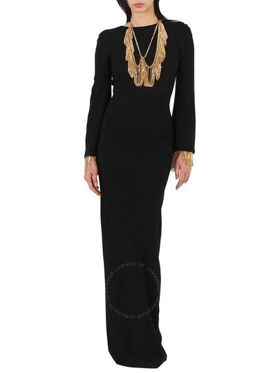 Burberry Black Long-sleeve Chain Detail Gown, Brand Size 6 (US Size 4) - BURBERRY - BALAAN 2