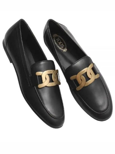 Kate Metal Logo Leather Loafers Black - TOD'S - BALAAN 2