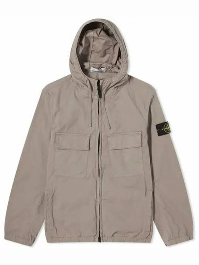 Cotton Twill Stretch Hooded Jacket Dove Grey - STONE ISLAND - BALAAN 2