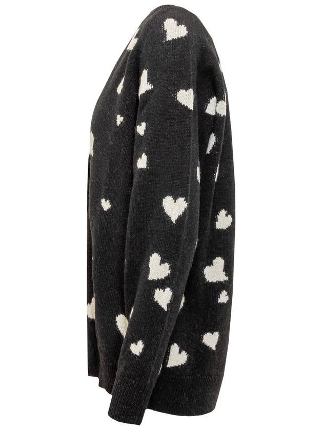 Bunch of Hearts Wool Cardigan Black - MARNI - BALAAN 4