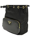 Triangle Logo Small Bucket Bag Black - PRADA - BALAAN 6