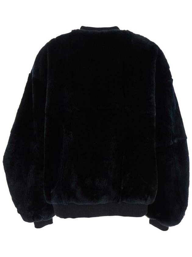 Black Bomber Jacket With Zip Closure In Fur Woman - NUMEROOTTO - BALAAN 2