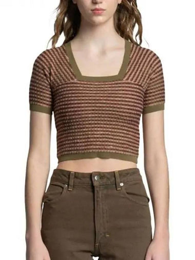 Amoreto cropped knit t shirt 270598 - ECKHAUS LATTA - BALAAN 1