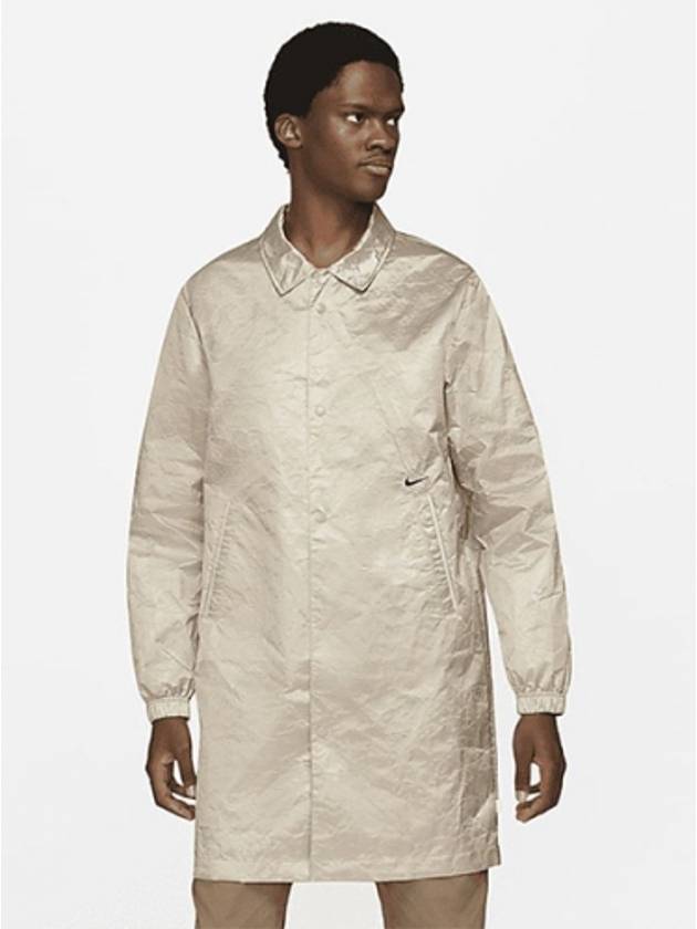 Essential Long Coach Jacket Cream - NIKE - BALAAN 2