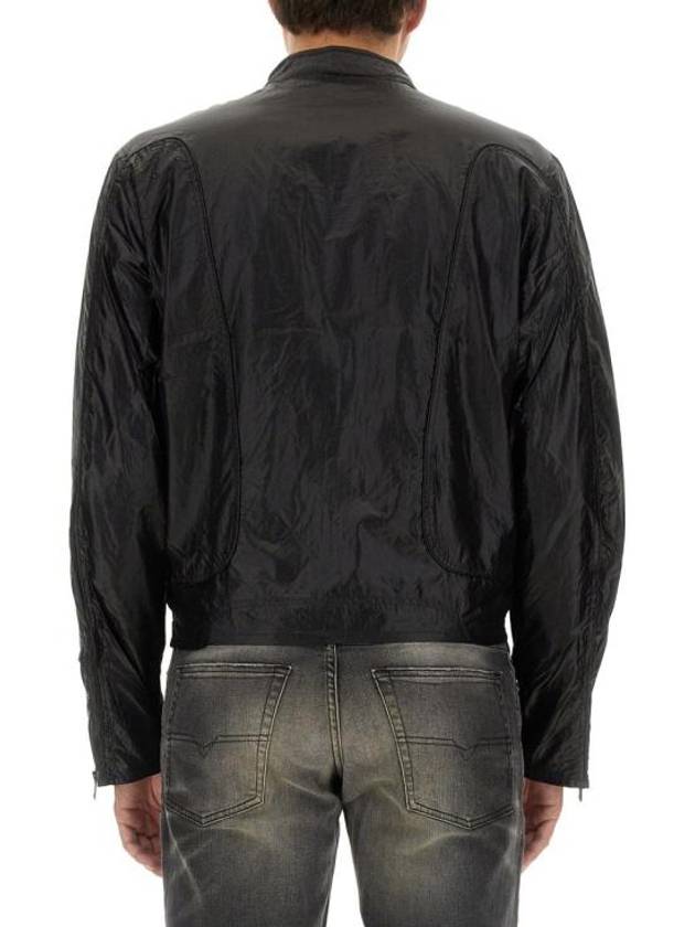 J Clay Shiny Ripstop Biker Jacket Black - DIESEL - BALAAN 4