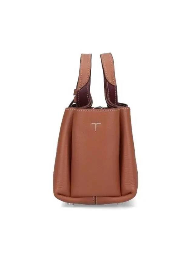 Micro Leather Tote Bag Brown - TOD'S - BALAAN 6